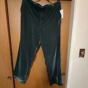 Women's Dark Green Velvet Pants